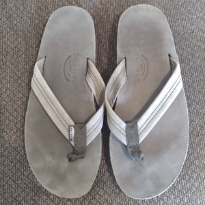 Men’s Rainbow Flipflop Sandals Size XL 11-12 Dark Gray / Black - Lightly Used